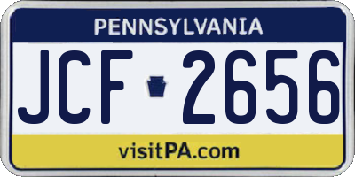 PA license plate JCF2656