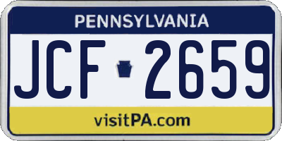 PA license plate JCF2659