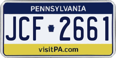 PA license plate JCF2661