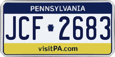 PA license plate JCF2683