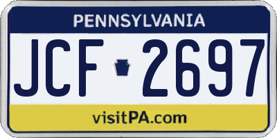 PA license plate JCF2697