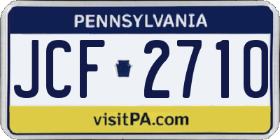 PA license plate JCF2710
