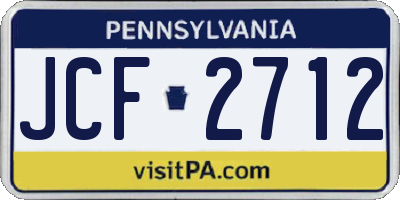 PA license plate JCF2712