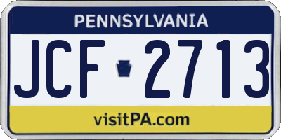 PA license plate JCF2713