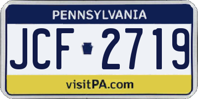 PA license plate JCF2719