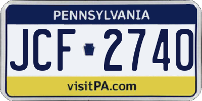 PA license plate JCF2740