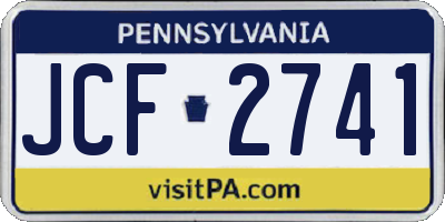PA license plate JCF2741