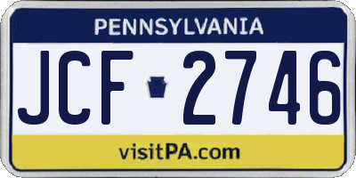 PA license plate JCF2746