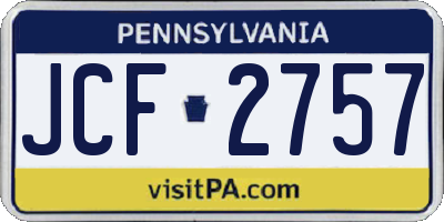 PA license plate JCF2757