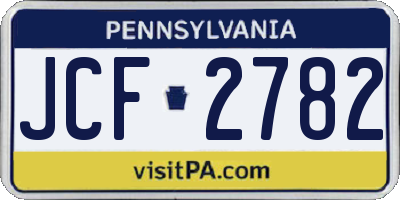 PA license plate JCF2782