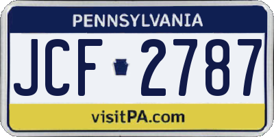 PA license plate JCF2787