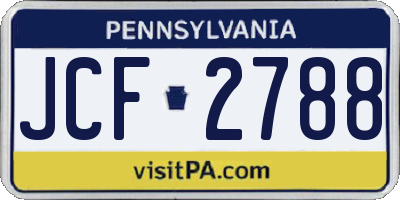 PA license plate JCF2788