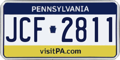 PA license plate JCF2811