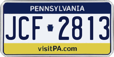 PA license plate JCF2813