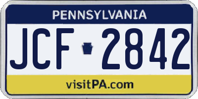 PA license plate JCF2842