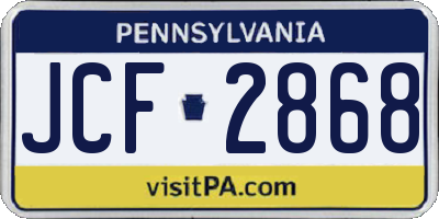 PA license plate JCF2868