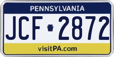 PA license plate JCF2872