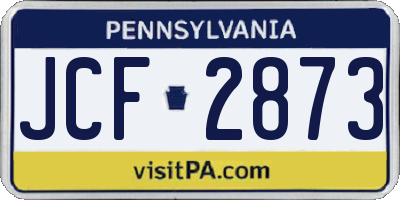 PA license plate JCF2873