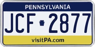 PA license plate JCF2877