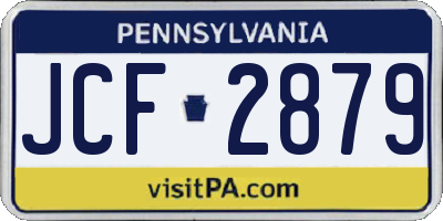 PA license plate JCF2879