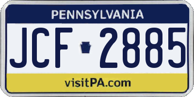 PA license plate JCF2885