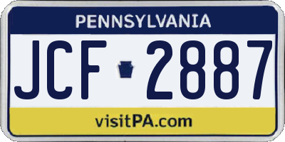PA license plate JCF2887