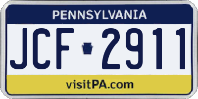 PA license plate JCF2911