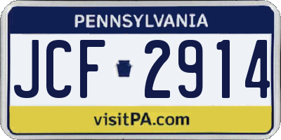 PA license plate JCF2914