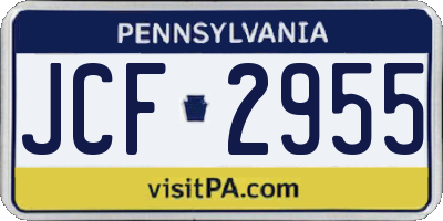 PA license plate JCF2955