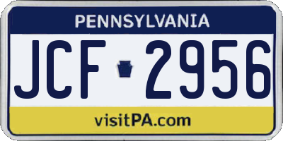 PA license plate JCF2956