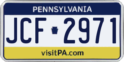 PA license plate JCF2971