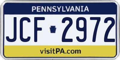 PA license plate JCF2972