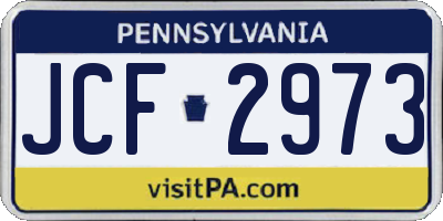 PA license plate JCF2973