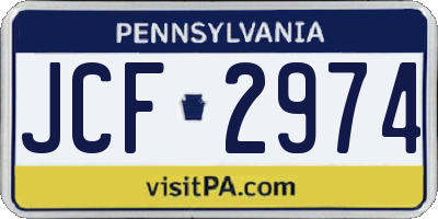 PA license plate JCF2974