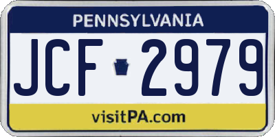 PA license plate JCF2979
