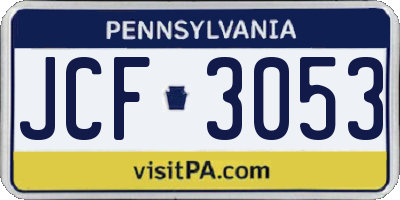 PA license plate JCF3053