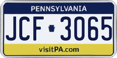 PA license plate JCF3065