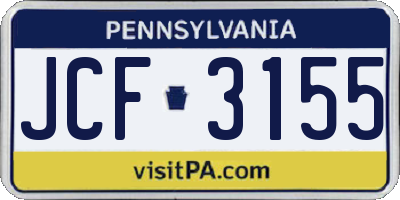 PA license plate JCF3155