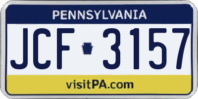 PA license plate JCF3157