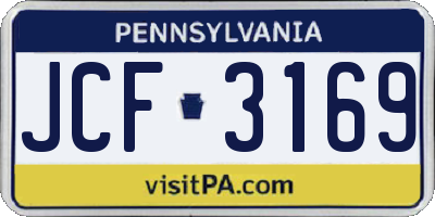 PA license plate JCF3169