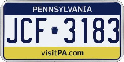 PA license plate JCF3183