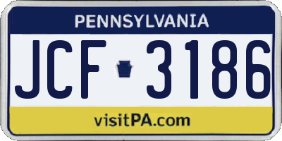 PA license plate JCF3186