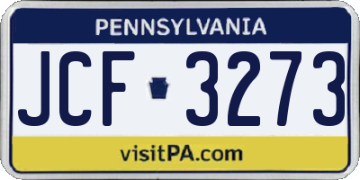 PA license plate JCF3273
