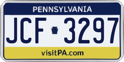 PA license plate JCF3297