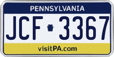 PA license plate JCF3367