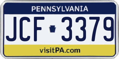 PA license plate JCF3379