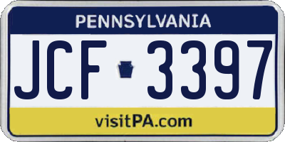 PA license plate JCF3397