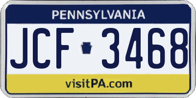 PA license plate JCF3468