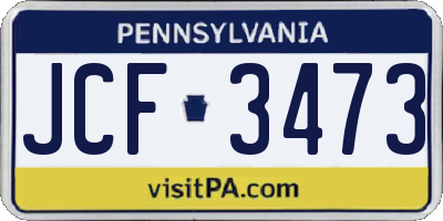 PA license plate JCF3473