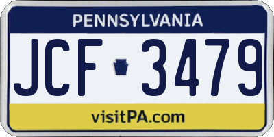 PA license plate JCF3479